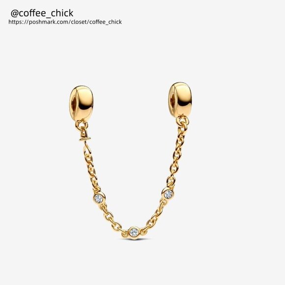 Pandora Triple Clear Stone Safety Chain - Picture 1 of 2